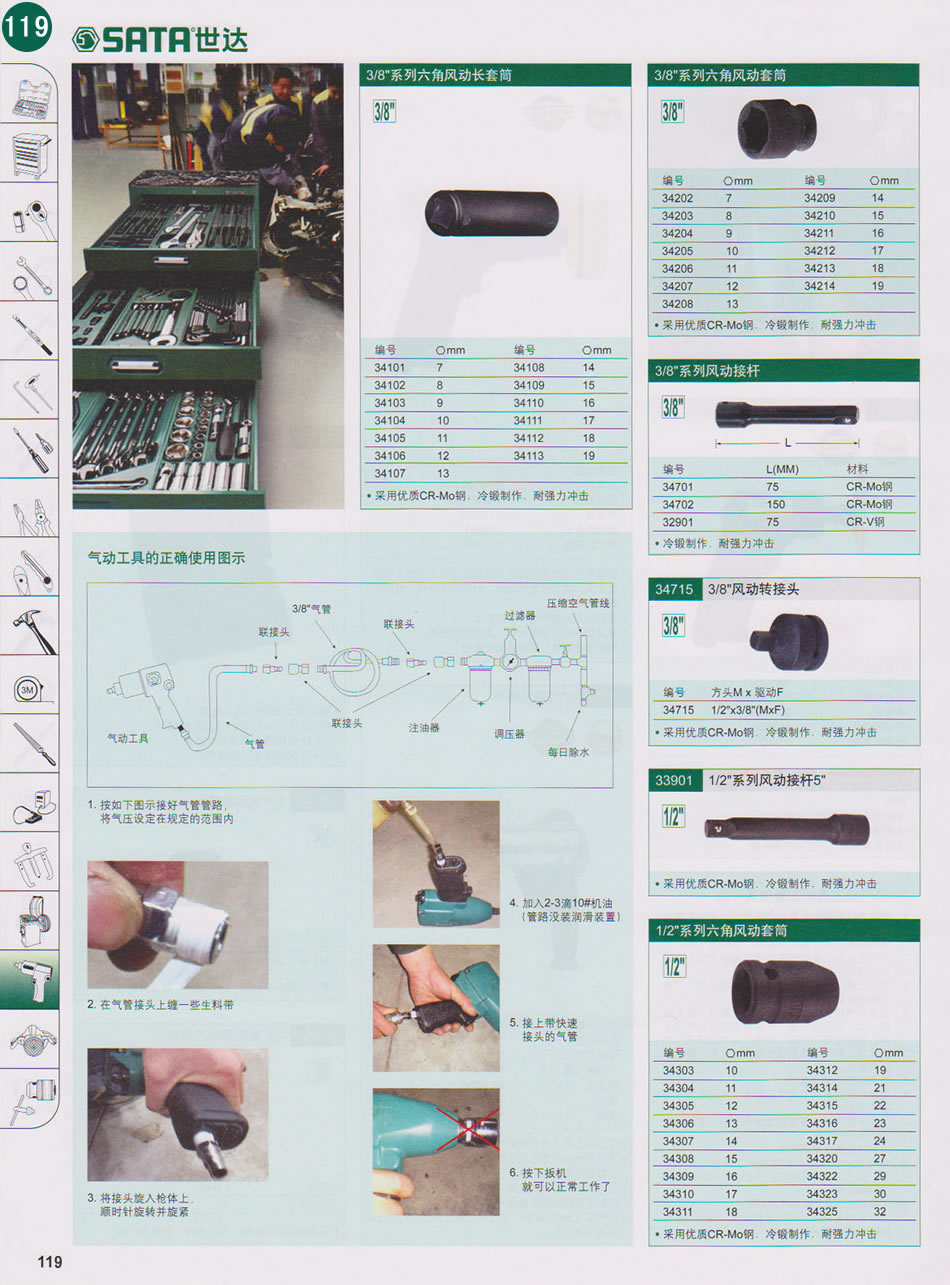 气动工具第5页（对应纸质样本总第119页）  点击左右页面前后翻页 本类共7页