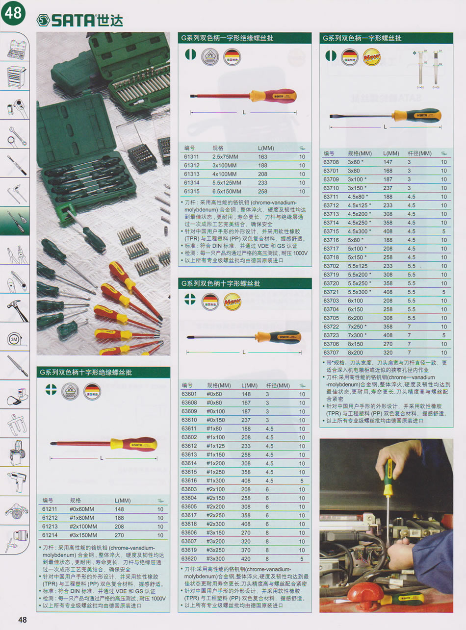 螺丝批旋具头第4页（对应纸质样本总第48页）  点击左右页面前后翻页 本类共10页